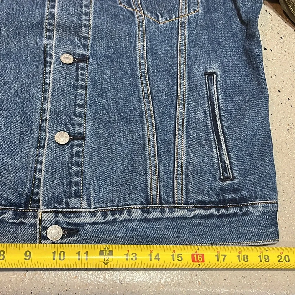 LEVI’S TWO-TONE DENIM JEAN JACKET BLUE GREEN SIZE MEDIUM NEW WITH TAGS UNISEX - Picture 12 of 13